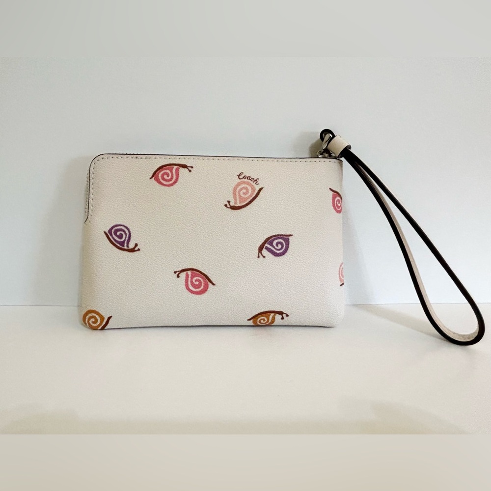 Coach Cream Wristlet with Snail Design - Picture 3 of 7